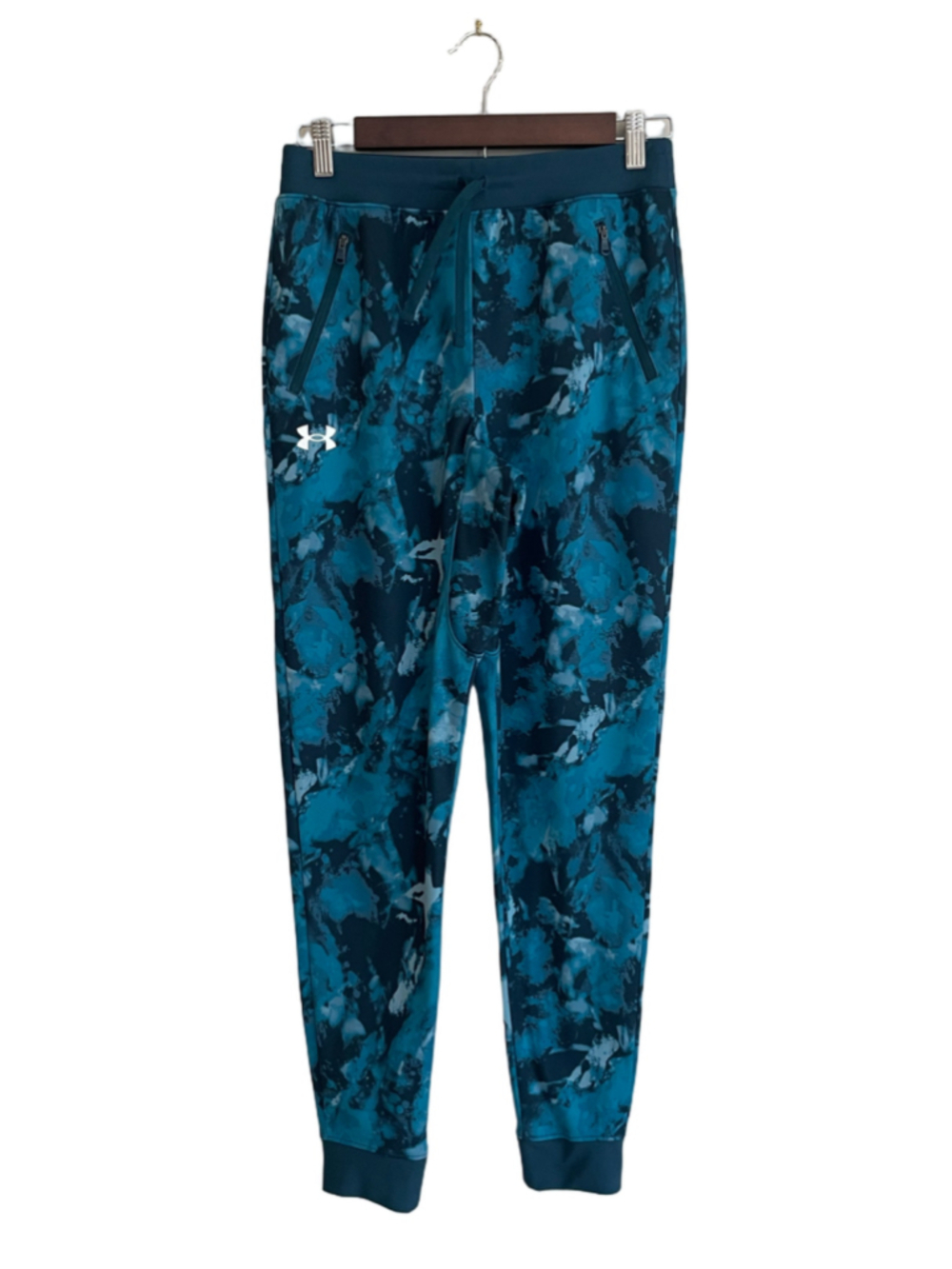 Under Armour Boys YLG Fury Jogger Graphite Blue Camo Zip Pocket Pants
